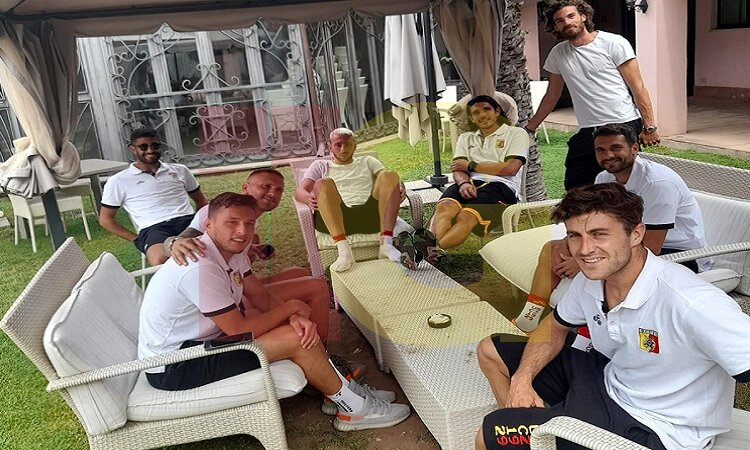 I giallorossi in albergo prima della sfida col Gubbio