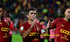 Niccol&ograve; Brighenti a fine gara sotto la "Capraro"