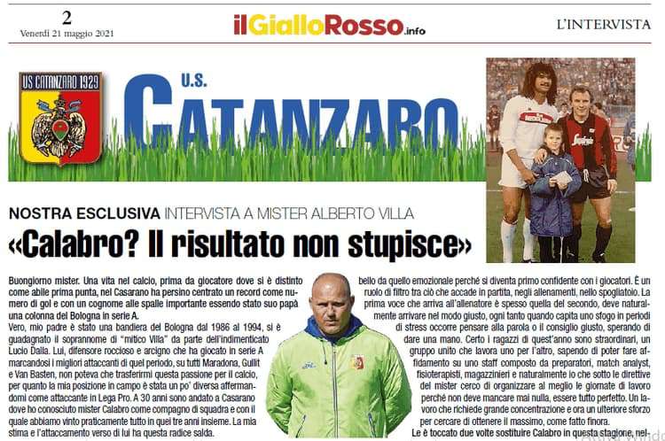 intervista a mister Villa